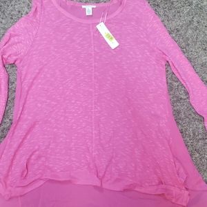 NWT ladies pink long sleeve blouse
